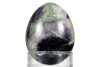 Polished Purple and Green Fluorite Egg - Fluorescent! #362756