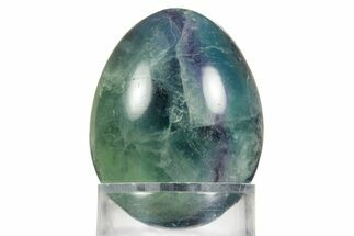 Polished Purple and Green Fluorite Egg - Fluorescent! #362773