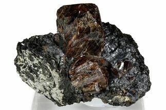 Fluorescent Zircon Crystals and Magnetite in Biotite Schist - Norway #363883