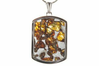 Sericho Pallasite Dog Tag Meteorite Pendant - Kenya #364116