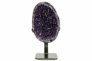 Deep-Purple Amethyst Geode With Metal Stand - Uruguay #364448