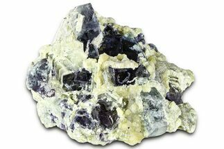 Muscovite on Purple Cubic Fluorite Crystals - Yaogangxian Mine #364578