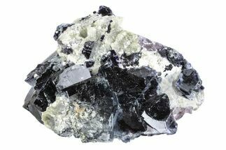 Purple Cubic Fluorite Crystals on Muscovite - Yaogangxian Mine #364597