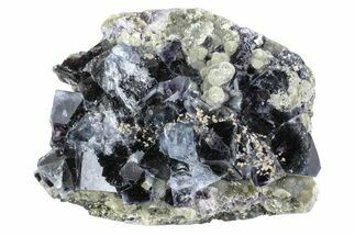 Purple Cubic Fluorite Crystals on Muscovite - Yaogangxian Mine #364626