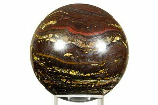 Polished Tiger Iron Stromatolite Sphere - Billion Years #362902