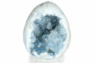 Crystal Filled Celestine (Celestite) Egg Geode - Madagascar #364746