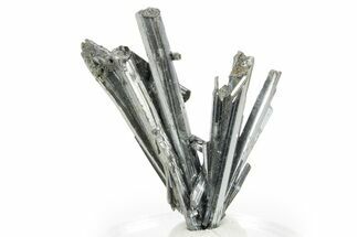 Very Lustrous Metallic Stibnite Crystals - Jiangxi, China #365299