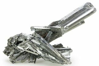 Very Lustrous Metallic Stibnite Crystals - Jiangxi, China #365322