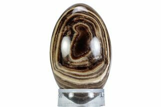 Swirling Polished Chocolate Calcite Egg - Pakistan #365814