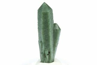 Green Hedenbergite Included Quartz Cluster - Mongolia #366506