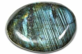 Flashy, Polished Labradorite Palm Stone - Madagascar #334291