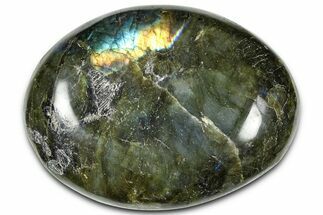 Flashy, Polished Labradorite Palm Stone - Madagascar #334294