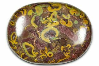 Polished Fruit Jasper Palm Stone - India #342252