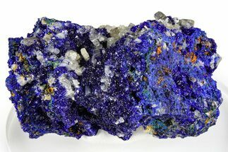 Cerussite Crystals on Sparkling Azurite - Congo #368209