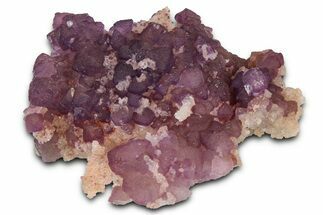 Rich Purple Octahedral Fluorite Crystals w/ Druzy Quartz - Arizona #368345