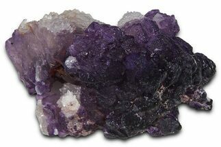 Rich Purple Octahedral Fluorite Crystals w/ Druzy Quartz - Arizona #368361