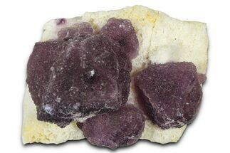 Purple Stepped-Octahedral Fluorite on Quartz - Lupita Mine #368311