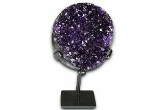 Deep-Purple Amethyst Geode With Metal Stand - Uruguay #368355