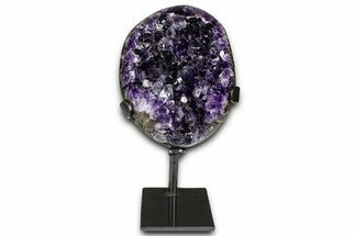 Deep-Purple Amethyst Geode With Metal Stand - Uruguay #368356
