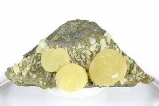 Globular Yellow Calcite Formations on Basalt - Italy #368856