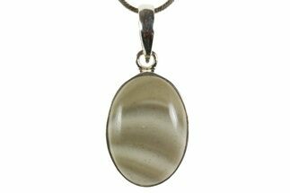 Striped Flint Pendant (Necklace) - Sterling Silver #369868
