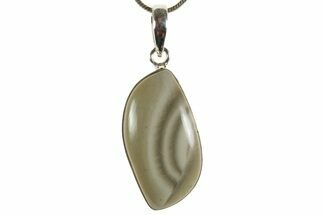 Striped Flint Pendant (Necklace) - Sterling Silver #369869