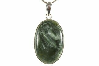 Polished Seraphinite Pendant (Necklace) - Sterling Silver #369935