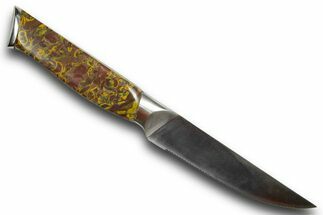 Serrated Knife with Fruit Jasper Stone Inlays #370843