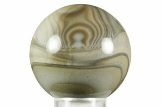 Polished Striped Flint Sphere - Poland #370989