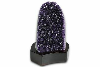 Deep Purple Amethyst Geode With Wood Base - Uruguay #368330