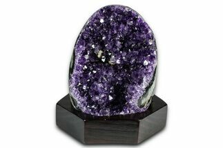 Deep Purple Amethyst Geode With Wood Base - Uruguay #368332