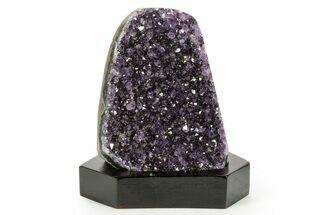 Deep Purple Amethyst Geode With Wood Base - Uruguay #371645