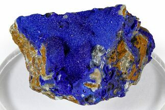 Sparkling Blue Azurite Crystals on Smithsonite - Congo #372242