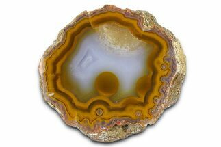 Polished Orange/Blue Banded Agate - Kerrouchen, Morocco #372673
