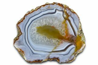 Polished Blue & Orange Banded Agate - Kerrouchen, Morocco #372680