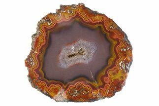 Polished Red/Purple/Orange Banded Agate - Kerrouchen, Morocco #372661