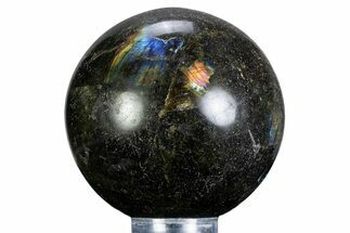 Flashy, Polished Labradorite Sphere - Great Color Play #361124