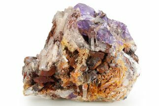Purple Cubic Fluorite Crystals on Barite - Mexico #374318