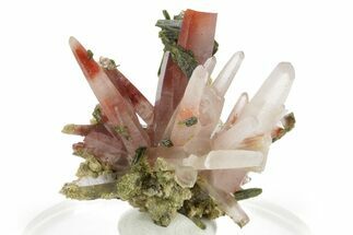 Hematite Quartz Crystals with Lustrous Epidote - Peru (New Find) #375557