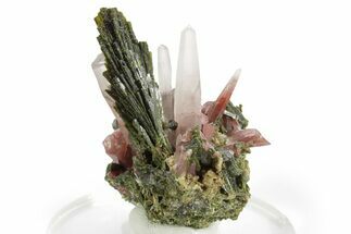 Hematite Quartz Crystals on Lustrous Epidote - Peru (New Find) #375567