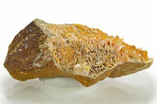 Bright Orange Wulfenite on Calcite - Iran #375742