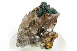 Calcite with Teal Blue Rosasite - Mexico #372270