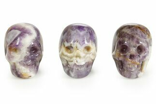Polished Chevron Amethyst Crystal Skulls #378708