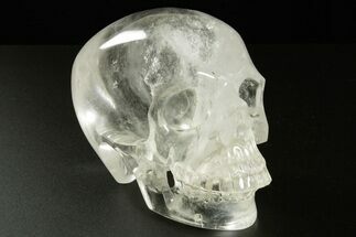Realistic, Polished Brazilian Quartz Crystal Skull #378694