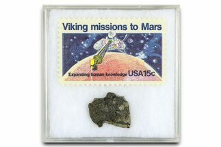 Martian Meteorite ( g) Slice - With Viking Mission Stamp #378800