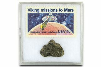Martian Meteorite ( g) Slice - With Viking Mission Stamp #378802