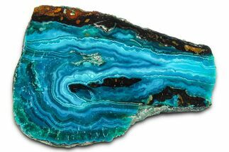 Polished Banded Chrysocolla Slice - Bagdad Mine, Arizona #378875