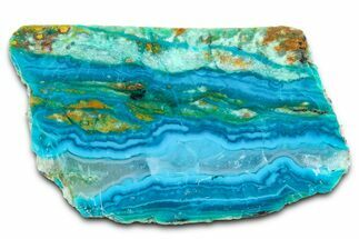 Polished Banded Chrysocolla Slice - Bagdad Mine, Arizona #378902