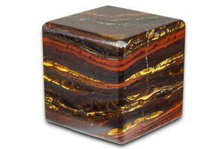 Polished Tiger Iron Stromatolite Cube - Billion Years #379591