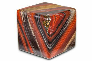 Polished Tiger Iron Stromatolite Cube - Billion Years #379592